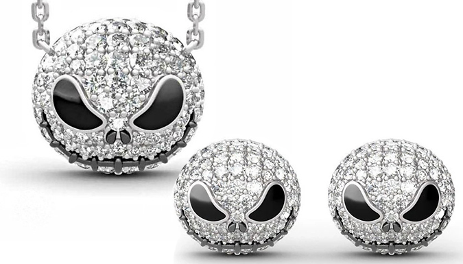 5-Piece Skull Rhinestone Crystal Jewellery Set at Go Groopie