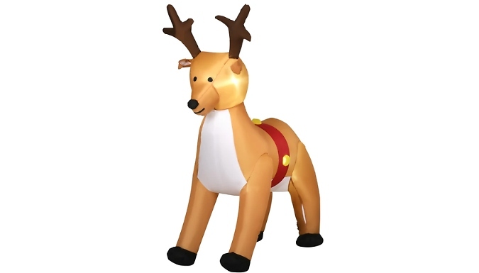 HOMCOM 6ft Inflatable Reindeer Christmas Decoration - With LED Lights!