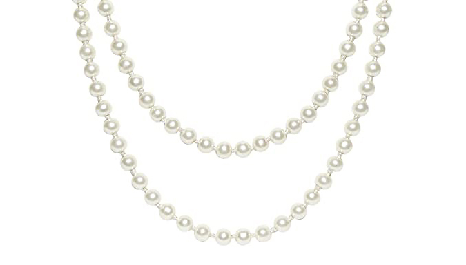 Flapper-Style Faux Pearl Cluster Necklace