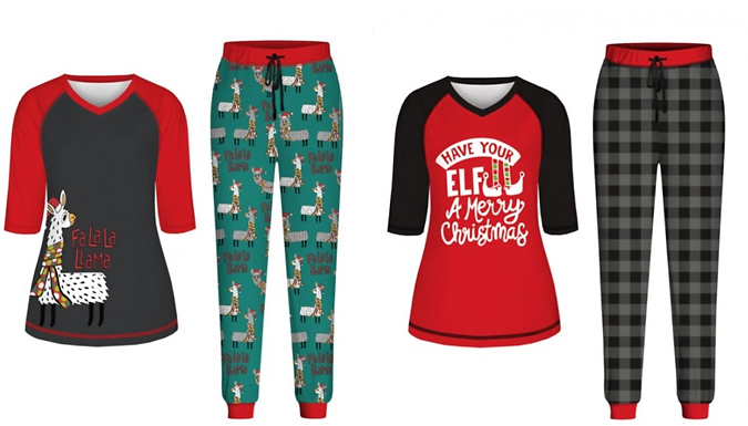 Casual Loose Christmas Pyjamas - 7 Options & 3 Sizes at Go Groopie IE