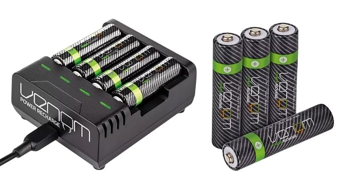 Venom Intelligent Battery Charging Station - with 4x Rechargeable Batteries!