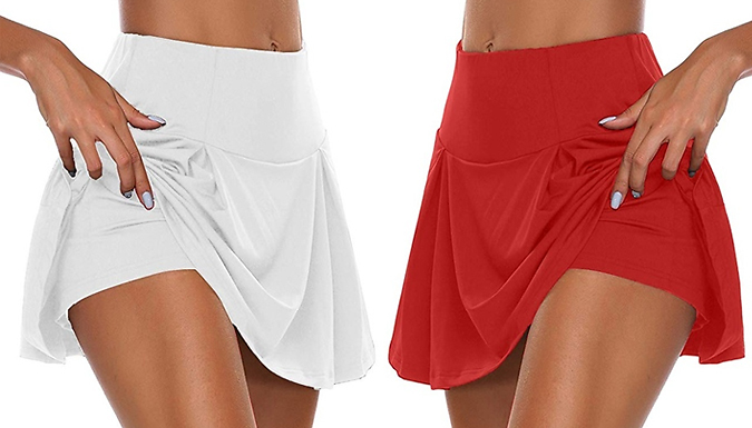 Women Double-Layer Sports Skort - 4 Colours and 4 Sizes from Go Groopie IE