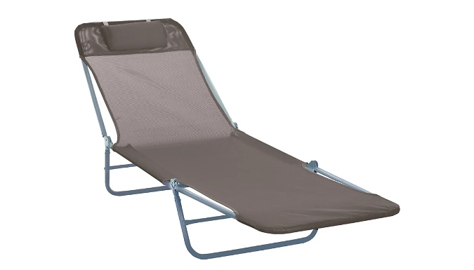 1 or 2-Pack of Outsunny Outdoor Foldable Sun Loungers - 3 Colours