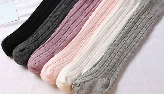 Girls Winter Textured Tights – 7 Sizes & 6 Colours Deal Price £4.99