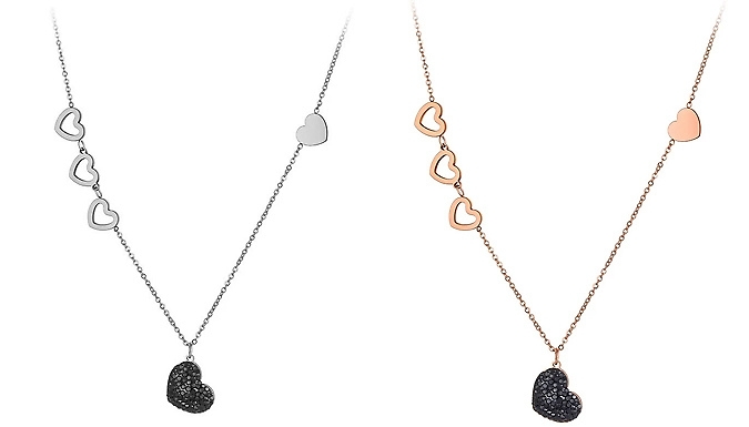 Hearts of Joy Necklace - Rose Gold & Silver