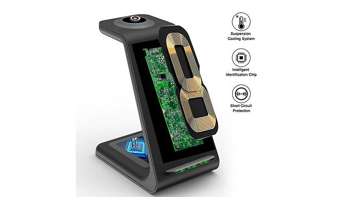 3-in-1 QI Fast Charging Wireless Charging Station