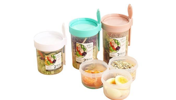 3-in-1 Food Storage Containers - 3 Colours, 2 Sizes