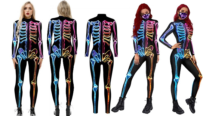 Women's Halloween Skeleton Jumpsuit - 8 Styles & 4 Sizes