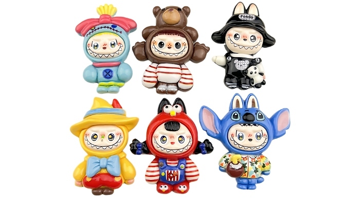 6-Pack of Cute Cartoon Refrigerator Magnets
