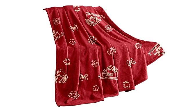 Christmas Print Throw Blanket