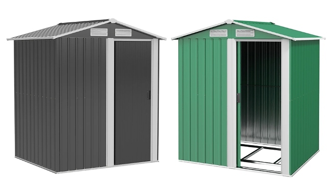 Metal Garden Storage Shed with Sliding Door - 2 Colours