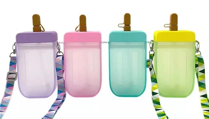 Ice Popsicle Water Bottle with Carrying Strap