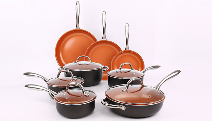 Copper 13-Piece Induction Non-Stick Cookware Set
