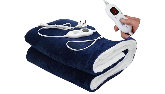 Large Sherpa Lined Electric Blanket - 4 Colours