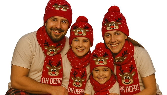 LED Christmas Hat & Scarf Set - 21 Designs!