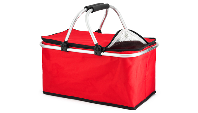 XL 30L Insulated Cooling Picnic Basket With Handles