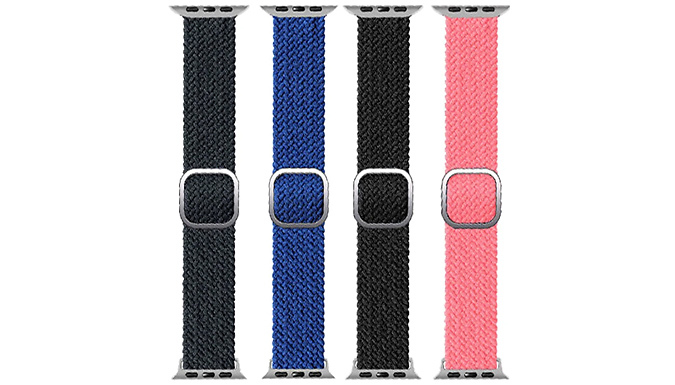 Apple Watch Compatible Stretchable Braided Elastic Watch Band – 2 Colours & 5 Colours Deal Price £7.99