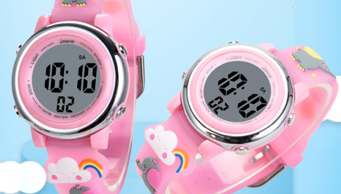 LED Cartoon Elephant Waterproof Watch - 5 Colours