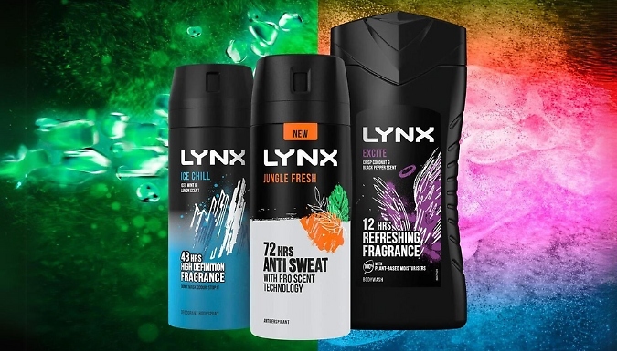 1, 2, 3 or 4 Lynx Shower Level Up Gift Sets - Ice Chill, Excite, Jungle Fresh & Shower Tool!