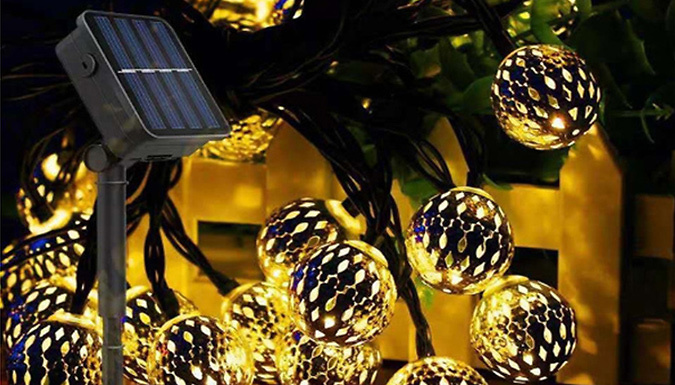 20 Moroccan Ball Solar String Lights