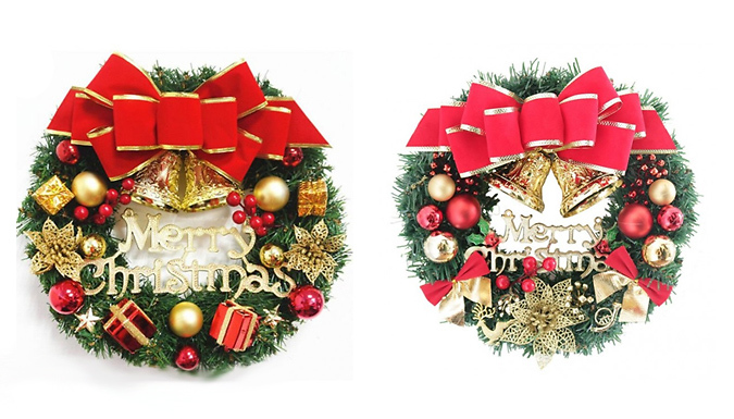 1 or 2 Christmas Wreath Decorations - 4 Designs