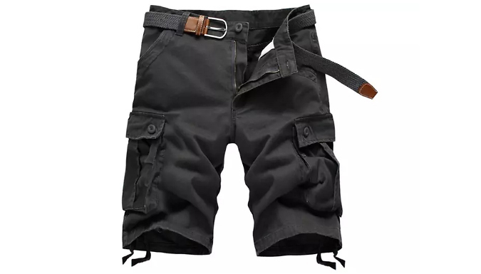 Men’s 6-Pocket Preston Cargo Shorts – 4 Colours & 5 Sizes Deal Price £12.99