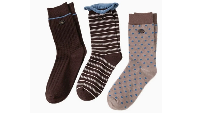 3 Pairs of Retro-Style Polka Dot & Striped Socks