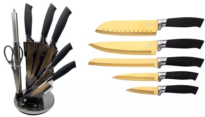 5-Piece Kitchen Knife Set With Optional Stand - 3 Colours