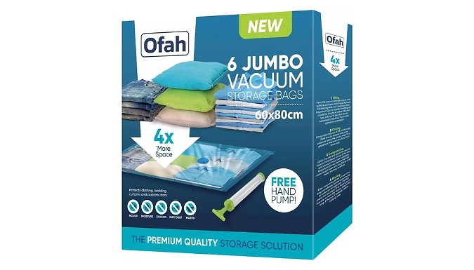 6-Pack Large Vacuum Storage Bags!