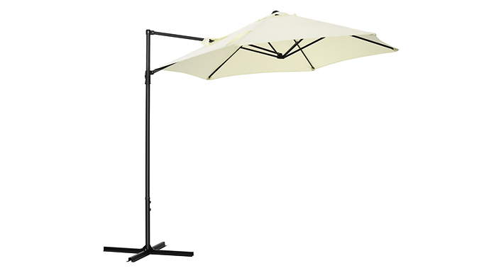 2.5m Garden Cantilever Parasol with Adjustable Angle - 2 Colours