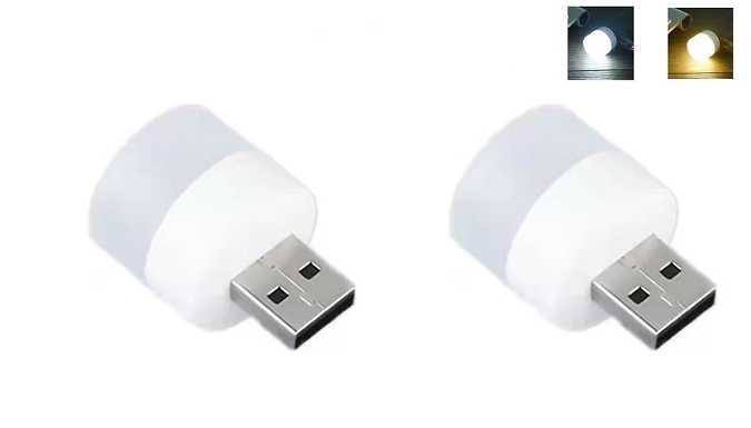 2 or 4-Pack of USB LED Night Lights - 2 Colour Options