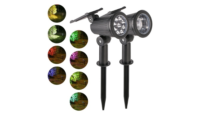 1, 2 or 4-Pack Outdoor Solar Spotlight - 3 Colours