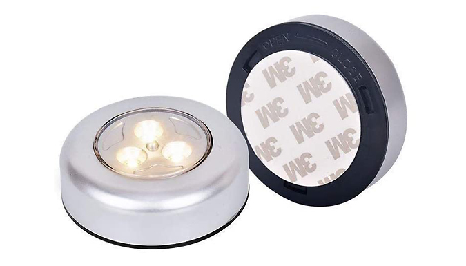 4 or 8-Pack of Adhesive LED Push Lights