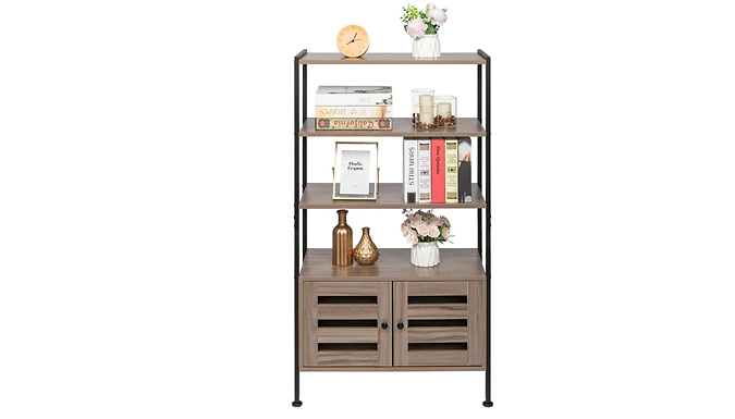 3-Tier Storage Display Cabinet With Cupboard