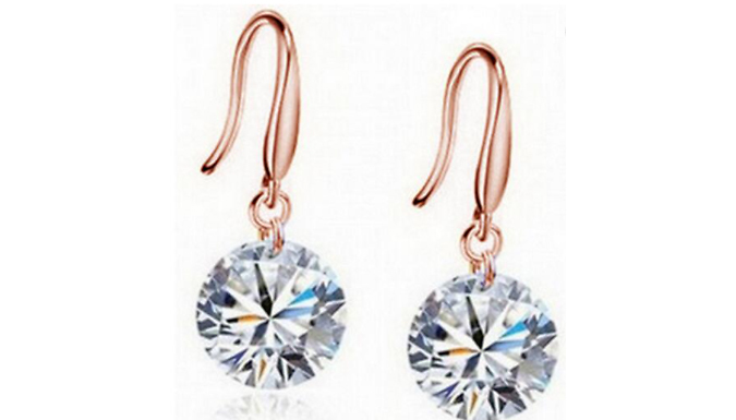 Rose Gold Crystal Drop Earrings