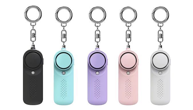 Alarm Keyring with LED Light - 5 Colours at Go Groopie