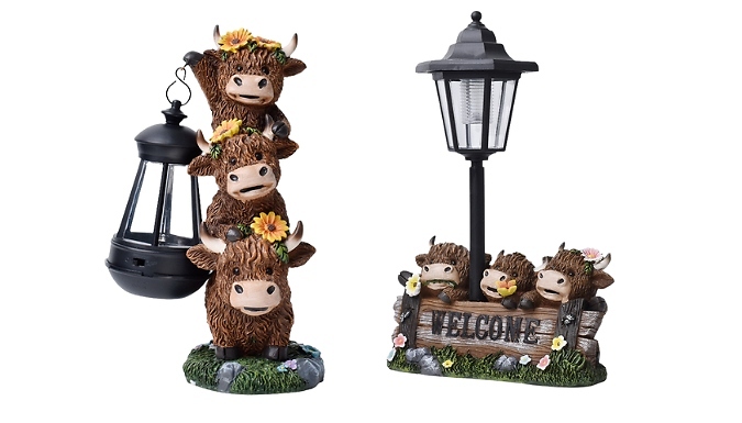 Highland Cow Outdoor Solar Light - 2 Styles!