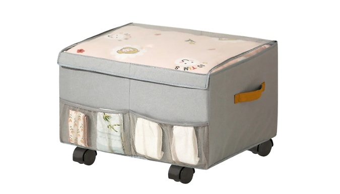 Foldable Fabric Storage Box on Wheels - 3 Colours