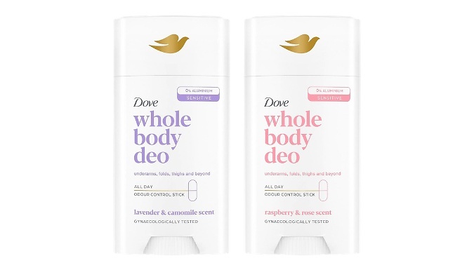 6-Pack Dove Whole Body Deodorant Odour Control Stick - 2 Scents!
