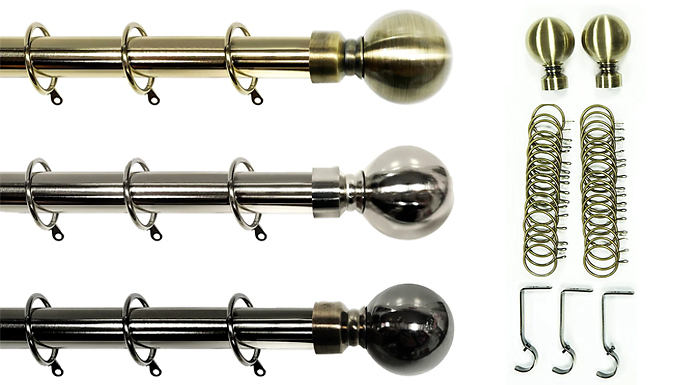 Extendable Curtain Pole - 3 Colours & Sizes