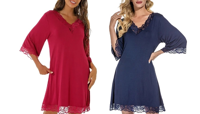 V-Neck Cotton Loungewear Nightgown - 5 Colours, 5 Sizes!