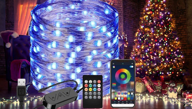 10m/20m Usb Christmas Tree Led String Lights With Smart Bluetooth