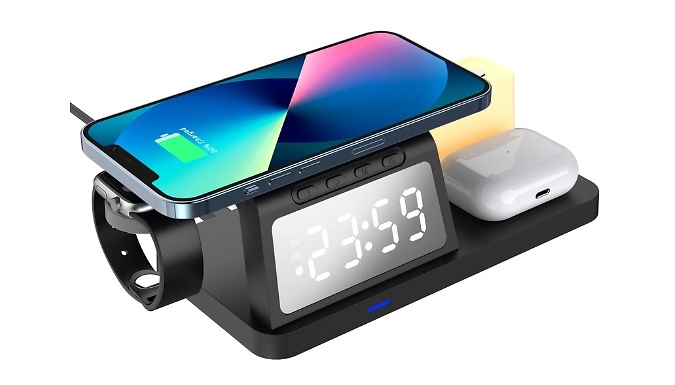 Multi-Functional Wireless Charging Dock & Clock Display