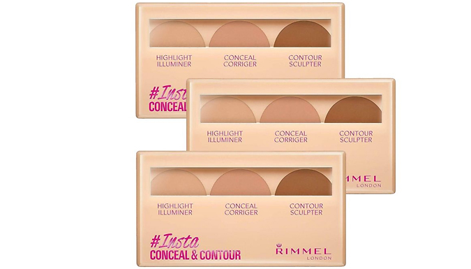 3 Rimmel Insta Conceal & Contour Palette - 3 Colours