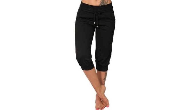 Women's Drawstring Workout Cropped Joggers - 3 Colours & 8 Sizes