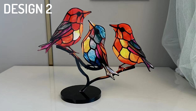 Bird Stained-Glass Pendant Ornaments - 5 Colours