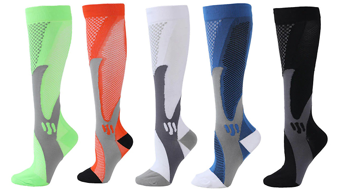 Go Groopie Majexic Men's Sport Sweat-Wicking Compression Socks - 6 Colours & 3 Sizes