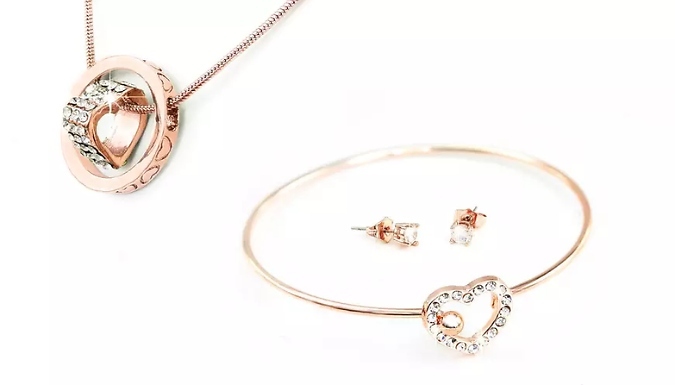 Swarovski Crystals Spirit Jewellery Tri-Set - Silver or Rose Gold