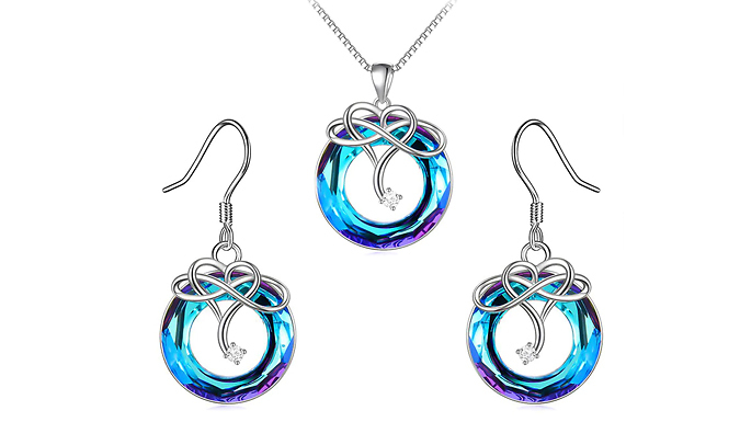 Crystal Infinity Necklace & Earrings Set