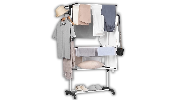 Stainless Steel 4-Tier Collapsible Clothes Airer - 2 Colours